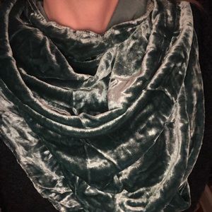 Blue crushed velvet scarf